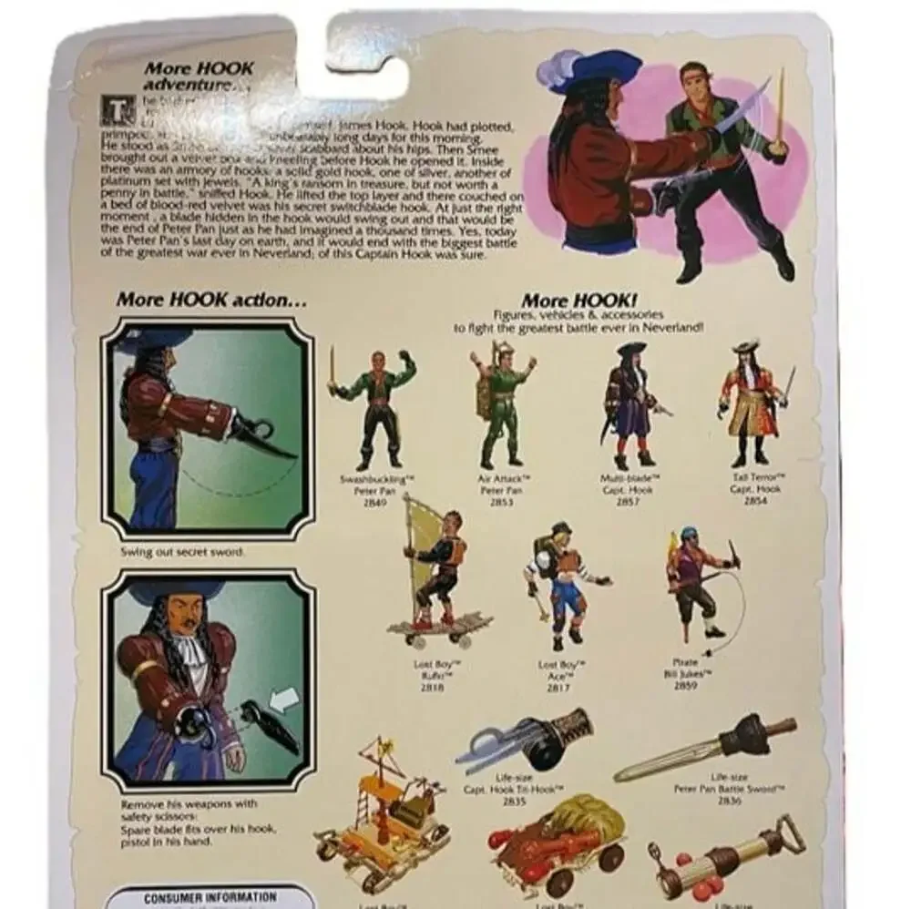 Vintage 1991 Mattel Hook Multi-Blade Captain Hook Action Figure New Sealed MOC